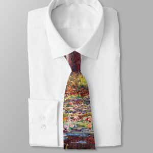 Claude Monet - Water Lily pond, Pink Harmony Neck Tie